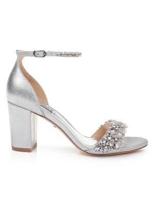 Badgley Mischka Finesse Ii Metallic Suede Sandals