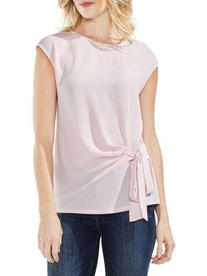 Vince Camuto Petite Soft Texture Tie-front Blouse