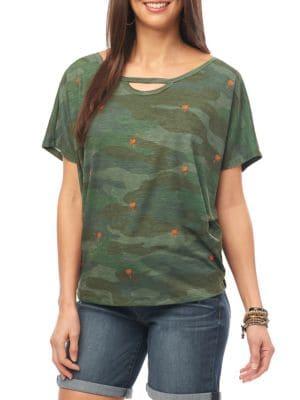 Democracy Camouflage Cut-out Top