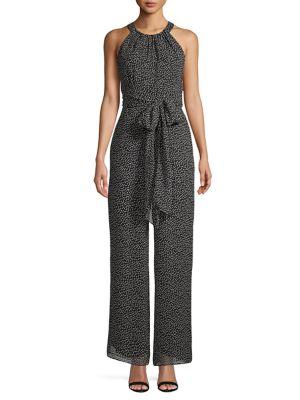 Adrianna Papell Darling Dot Tie Jumpsuit
