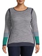 Nic+zoe Plus Striped Long-sleeve Top