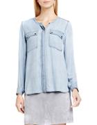Two By Vince Camuto Pastel Fade Collarless Utility Shirt
