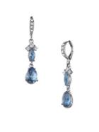 Givenchy Hematite And Glass Stone Drop Earrings