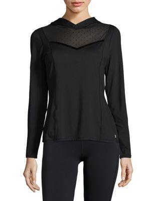 Ivanka Trump Mesh-accented Hooded Performance Top