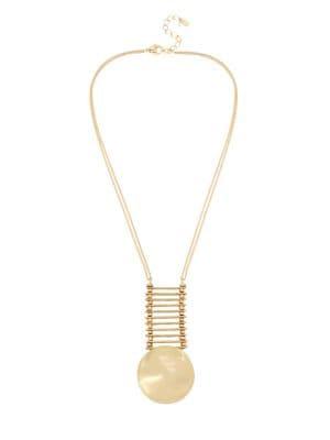 Robert Lee Morris Collection Golden Target Disc Ladder Pendant Necklace