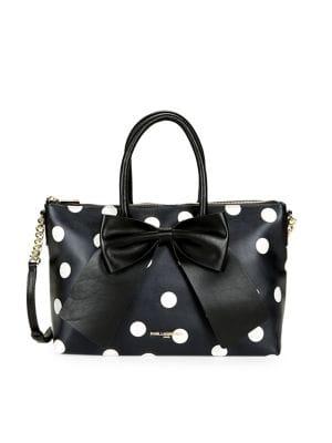 Karl Lagerfeld Paris Polka-dot Iris Shoulder Bag