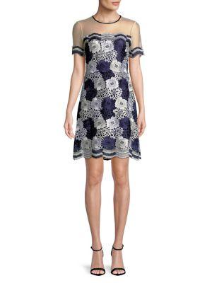 T Tahari Joie Lace Shift Dress