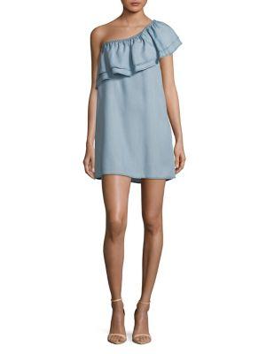 Bb Dakota Ruffle One-shoulder Cotton Mini Dress