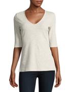 H Halston Soft V-neck Fitted Top