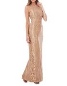 Js Collections Metallic Embroidered Gown