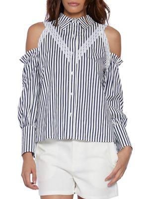 Walter Baker Frederick Lace-trimmed Cotton Blouse