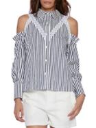 Walter Baker Frederick Lace-trimmed Cotton Blouse