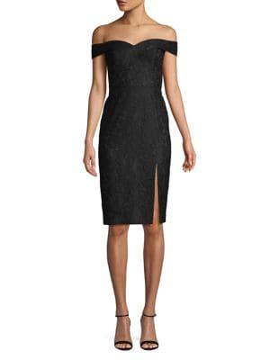 Aidan By Aidan Mattox Off-the-shoulder Lace Sheath Dress