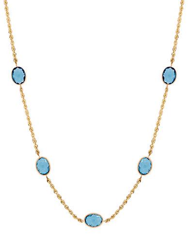 Lord & Taylor Blue Topaz And 14k Yellow Gold Necklace
