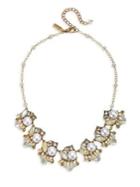Badgley Mischka 10k Gold, Crystal & Faux Pearl Statement Necklace