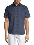 Black Brown Medallion-print Cotton Shirt