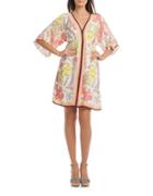 Trina Turk Tamarisk Floral-print Kimono Sleeve Dress