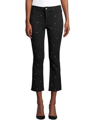 Design Lab Embellished Cropped Jeans