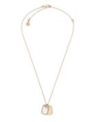 Michael Kors Gifting Mother-of-pearl Dog Tag Necklace/goldtone