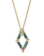 House Of Harlow Stone Accented Geometric Pendant Necklace