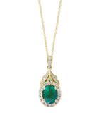 Effy Brasilica Diamond, Emerald And 14k Yellow Gold Pendant Necklace
