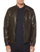 Perry Ellis Faux Leather Bomber Jacket