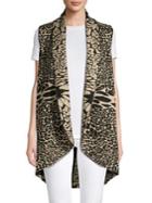 Cupio Animal-print Open-front Sweater