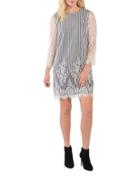 Kensie Stripes And Lace Shift Dress
