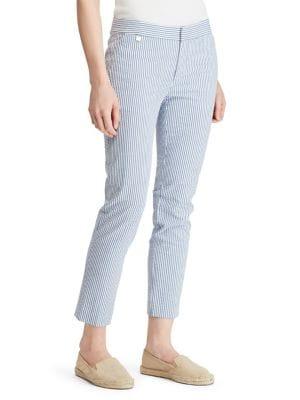 Lauren Ralph Lauren Petite Seersucker Skinny Pants