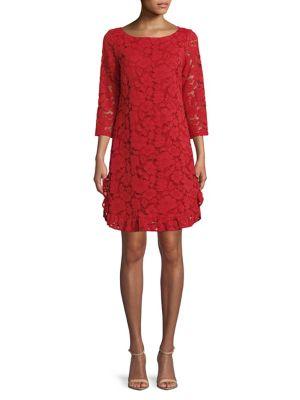 Vince Camuto Lace Quarter-sleeve Shift Dress