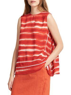 Donna Karan Terracota Striped Top