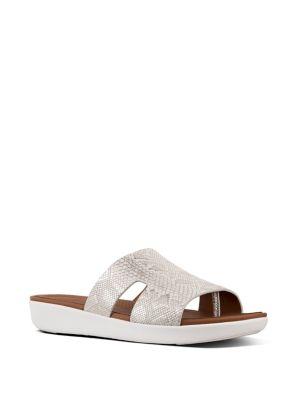 Fitflop H-bar Tm Python-print Leather Slides