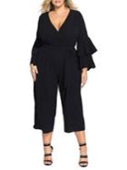 City Chic Plus Sweet Sleeve Jumpsuit