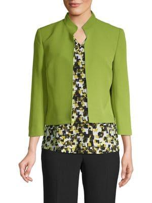Kasper Stand-collar Crop Blazer