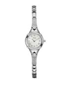 Guess Ladies Silvertone And Crystal Watch