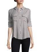 Ivanka Trump Printed Button-front Blouse
