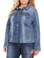 Addition Elle Love And Legend Plus Ruffle Back Denim Jacket