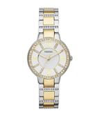 Fossil Ladies Virginia Two-tone Crystallized Watch
