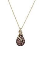 Le Vian Chocolatier 14k Honey Gold, Vanilla & Chocolate Diamonds Spiral Teardrop Pendant Necklace