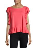 Vince Camuto Ruffle Mix Top