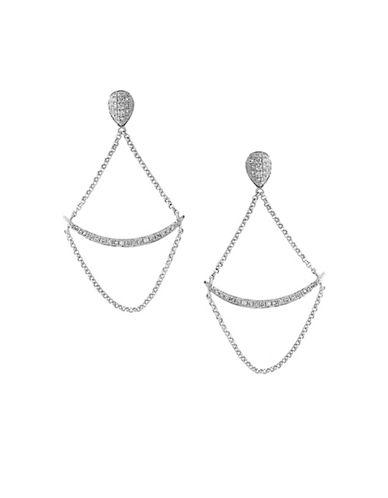 Effy Geo Diamond And 14k White Gold Chain Drop Earrings