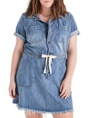 Lucky Brand Plus Self-tie Denim Dress