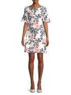 Ivanka Trump Textured Knitted Bell-sleeve Shift Dress