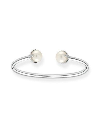 Thomas Sabo White Freshwater Pearls And Sterling Silver Bangle Bracelet