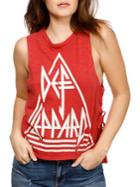 Lucky Brand Def Leppard Lace-up Cotton Tank Top