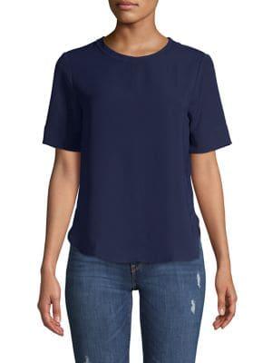 En Thread Short-sleeve High-low Blouse