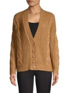 York & Hudson Waffle-knit Button-front Cardigan