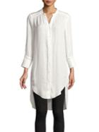 H Halston High-low Buttoned Tunic