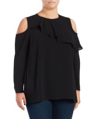 Vince Camuto Plus Pullover Cold-shoulder Top
