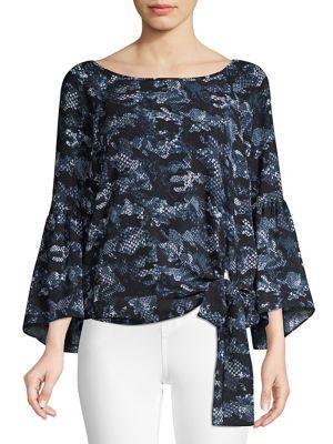 Michael Michael Kors Cobra Camo Bell Sleeve Top